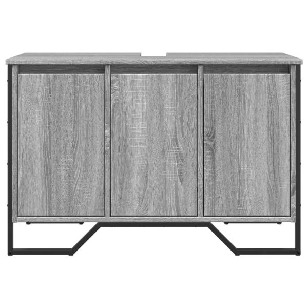 Mobile Lavabo Bagno Grigio Sonoma 91x35x60 Cm In Truciolato - Image 4