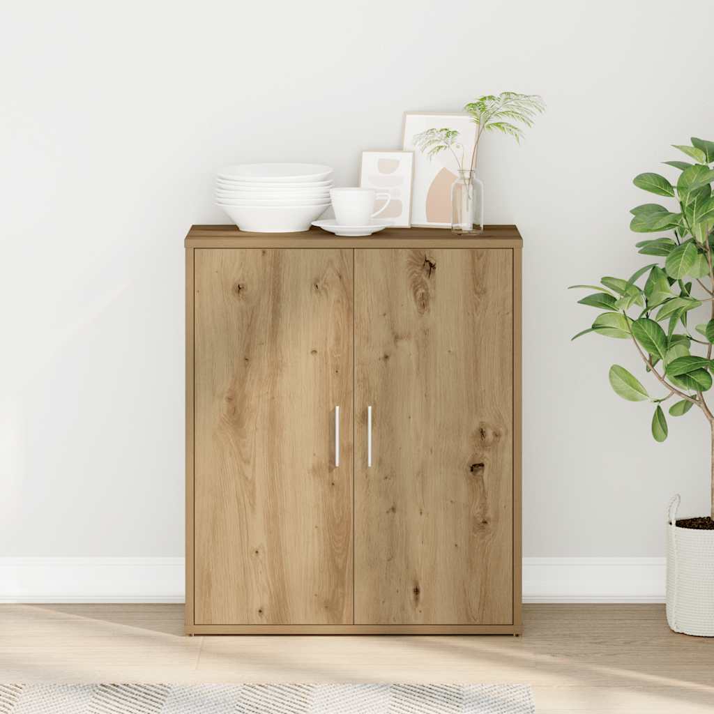 Credenza Rovere Artigianale 60x31x70 Cm In Legno Multistrato
