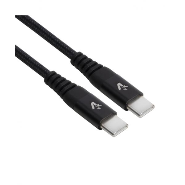 Vultech SM-N114bk - Cavo Usb / Usb TypE-C -Rivestimento Nylon - 1m - Colore Nero