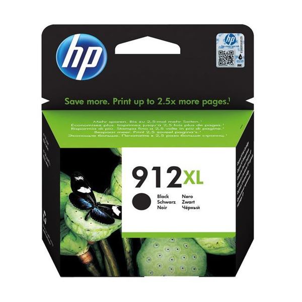 Hp Cart Ink Nero 912 Xl Per Officejet 8012, 8013, 8014, 8015, 8022, 8024, 8025, 8035 ts