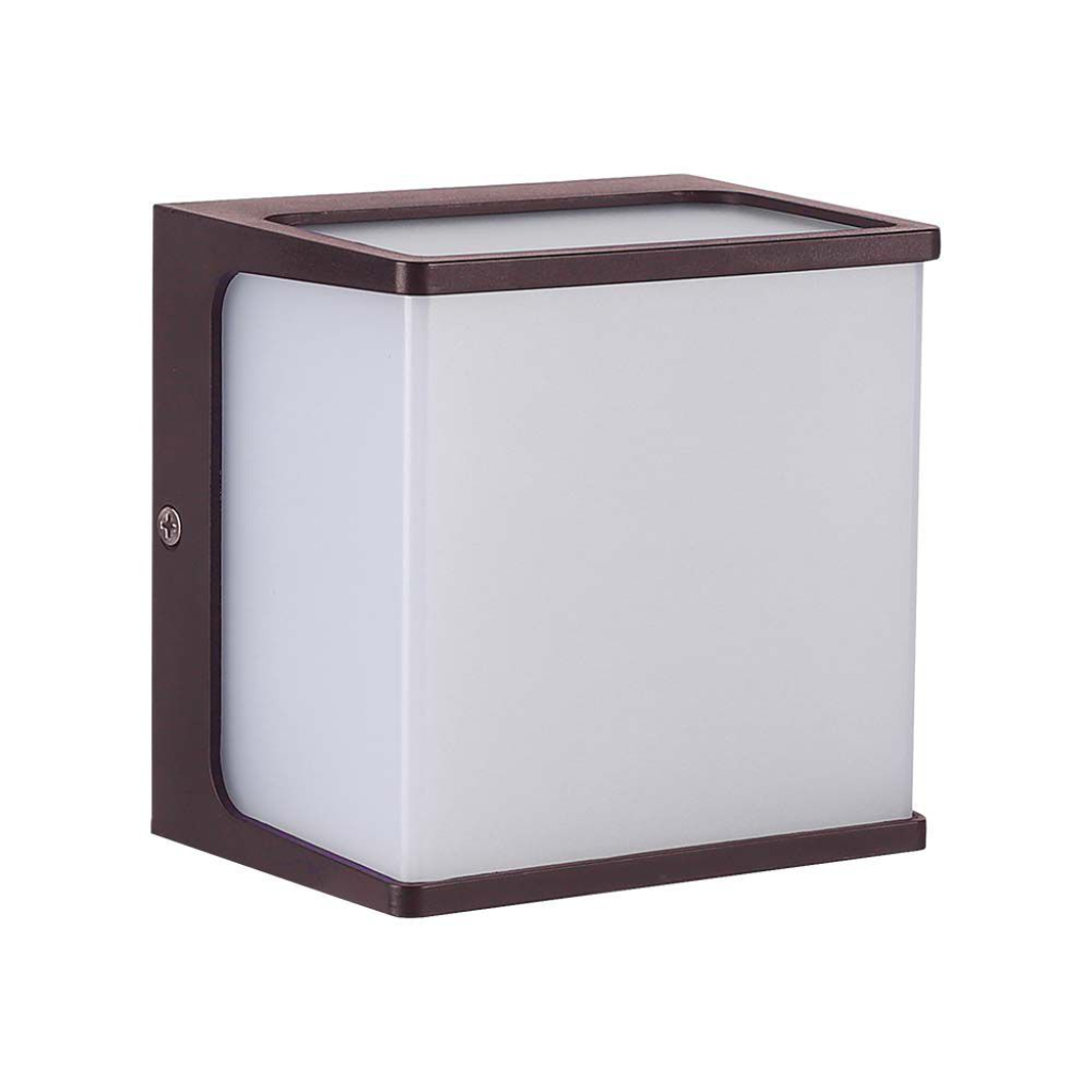 8w Led Wall Light Brown Body Ip65 3000k