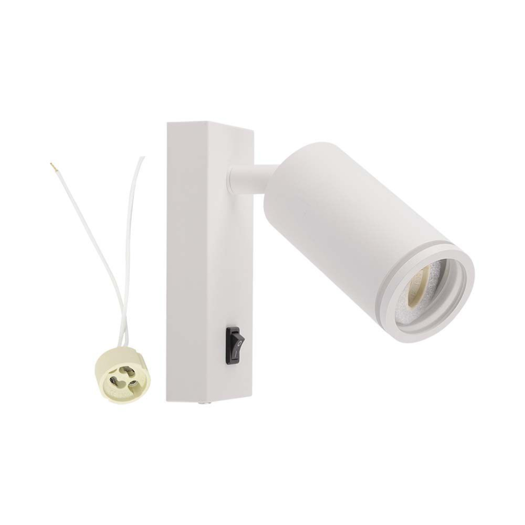 Gu10 Spotlight Fitting Wall Mounted White Body