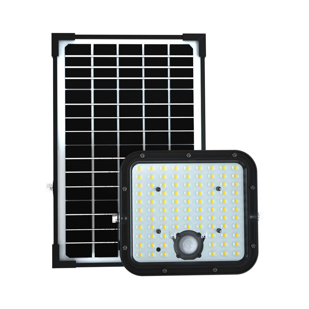 30w Led Solar Floodlight Lifepo Battery 3.7v Black 6000k