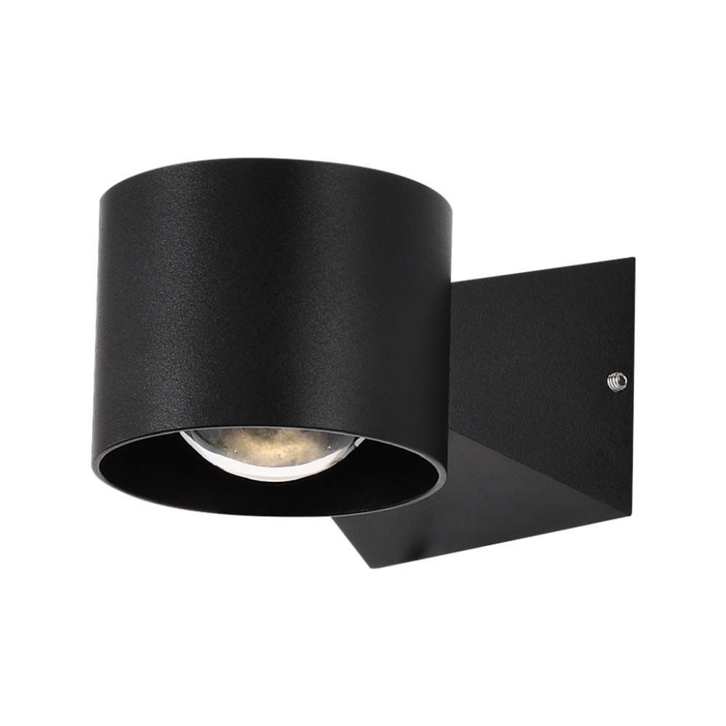 6w Led Wall Light 4000k Black Body Ip65