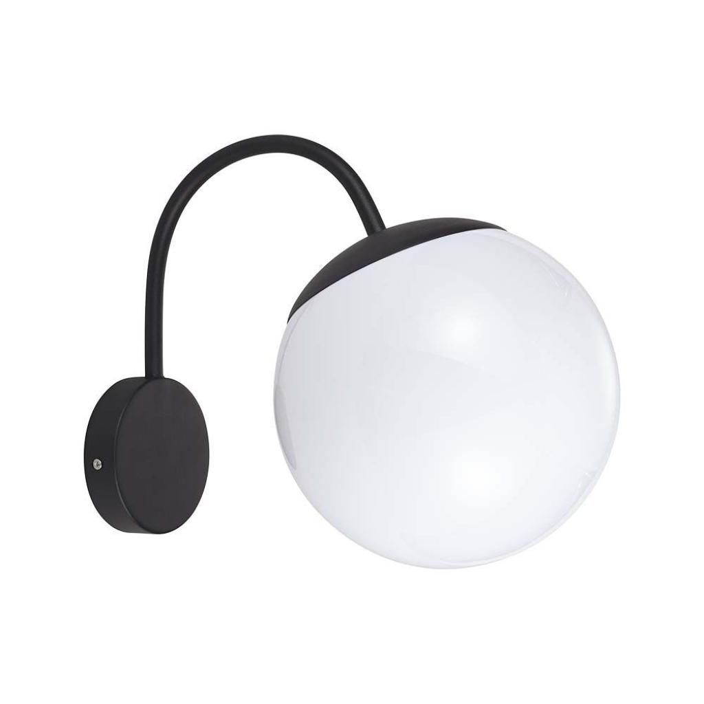 Wall Lamp 1*e27 Matt Black Opal Plastic C Ball up