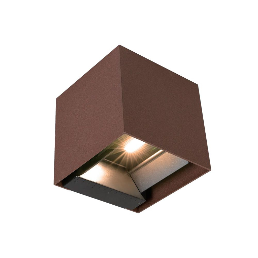 9w Cob Led Solar Wall Light Battery 1x2600mah 16hrs 4000k Corten Body Ip65