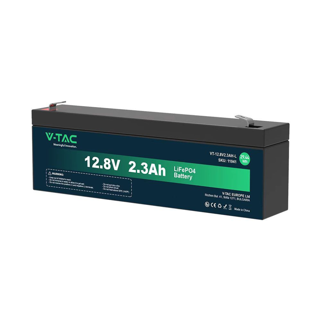 Batteria Al Litio 12.8v 2.3ah Per Allarmi, Videosorveglianza, Ups Terminali T2 178*35*60mm Ip55