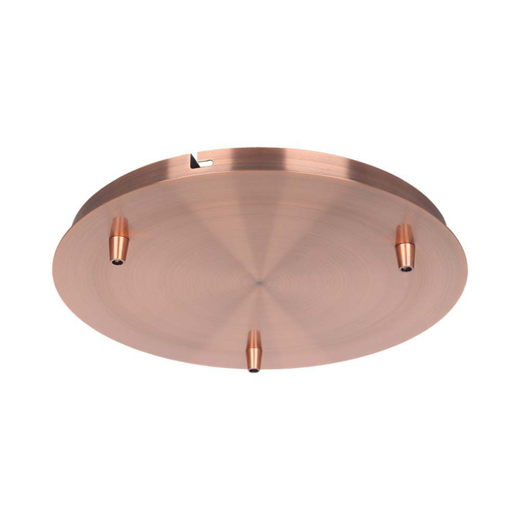 Steel Canopy D300*h25mm With 3 Holes On Surface Red Copper