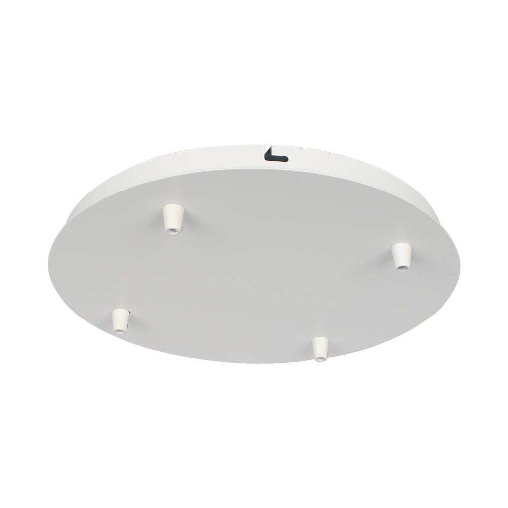 Steel Canopy D300*h25mm With 5 Holes On Surface - Matt White