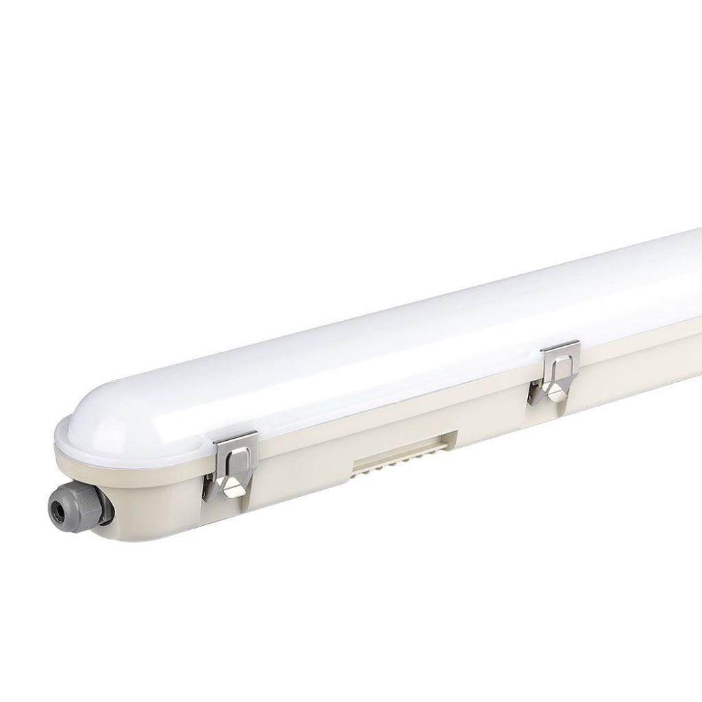 48w Led Wp Lamp Fitting 150cm Samsung Chip & Sensor Milky Cover+ss Clips 6400k