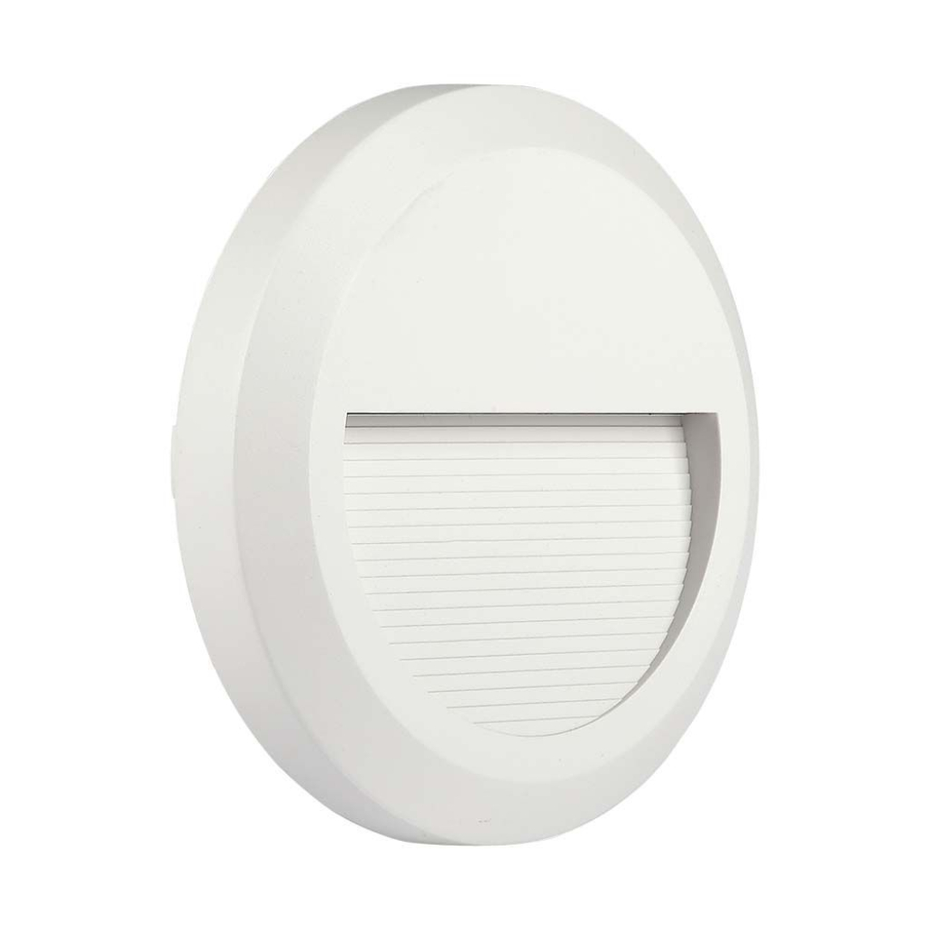 2w Led Step Light White Body Round 4000k