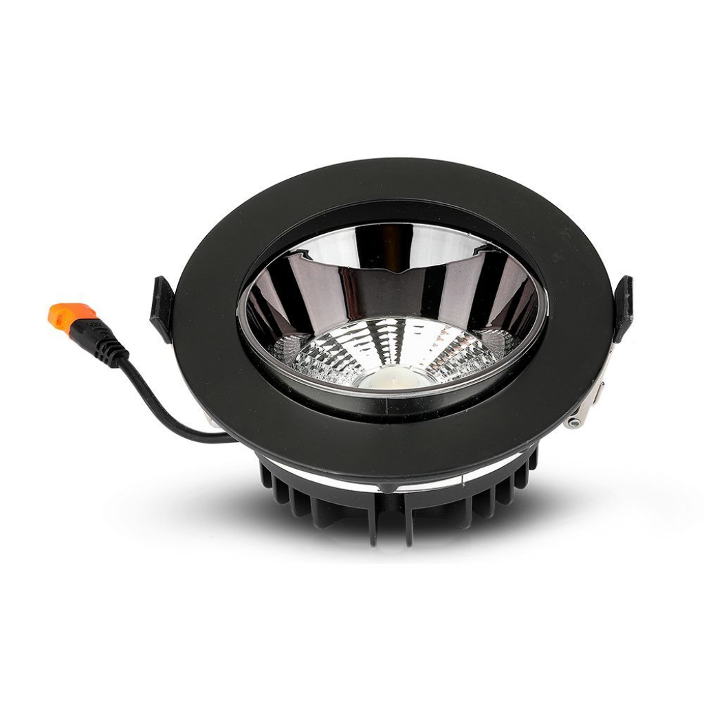 Led Downlight Samsung Chip 20w Cob Reflector Black Housing 3000k
