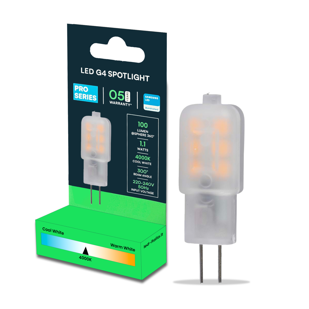 Led Spotlight Samsung Chip - G4 1.1w Plastic 4000k