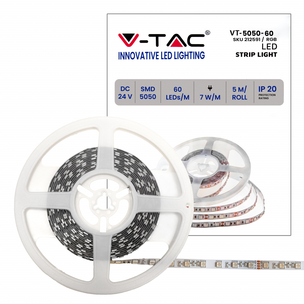 Led Strip Smd5050 60 Leds 24v Rgb Ip20 5m