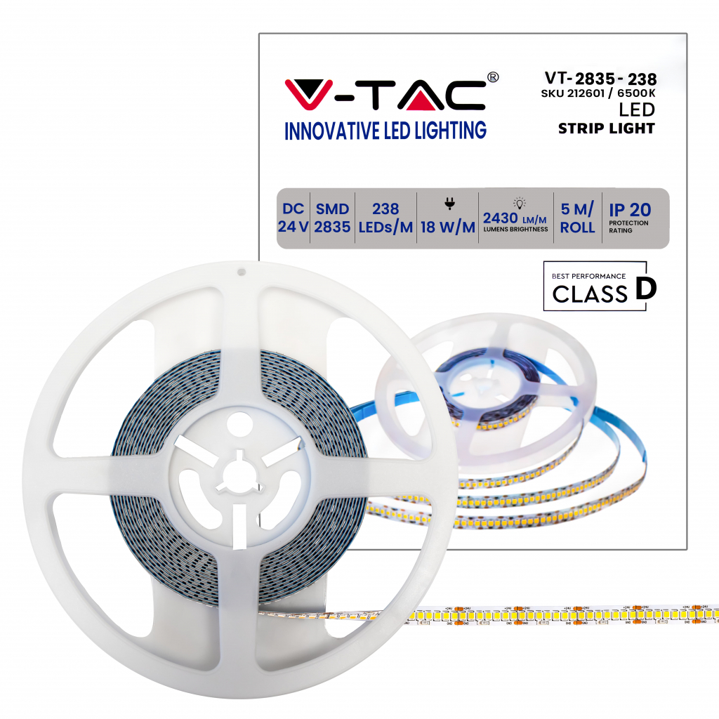 Led Strip Smd2835 238 Leds 24v Ip20 6500k 135 Lm/w
