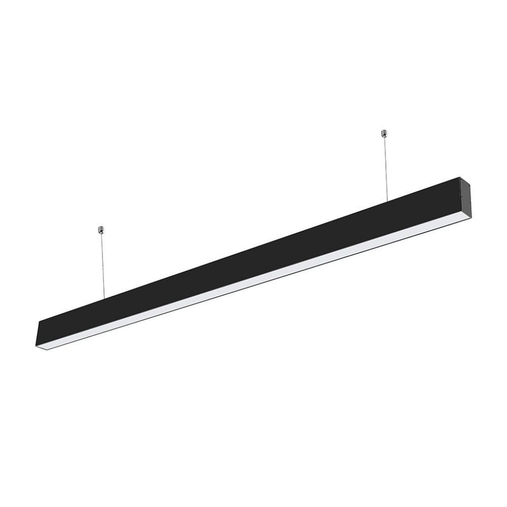 Led Linear Light Samsung Chip 40w Hanging Suspension Black Body 6400k 1200x35x67mm