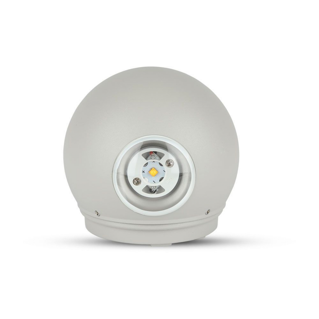 4w Led Wall Light Grey Body Round Ip65 3000k