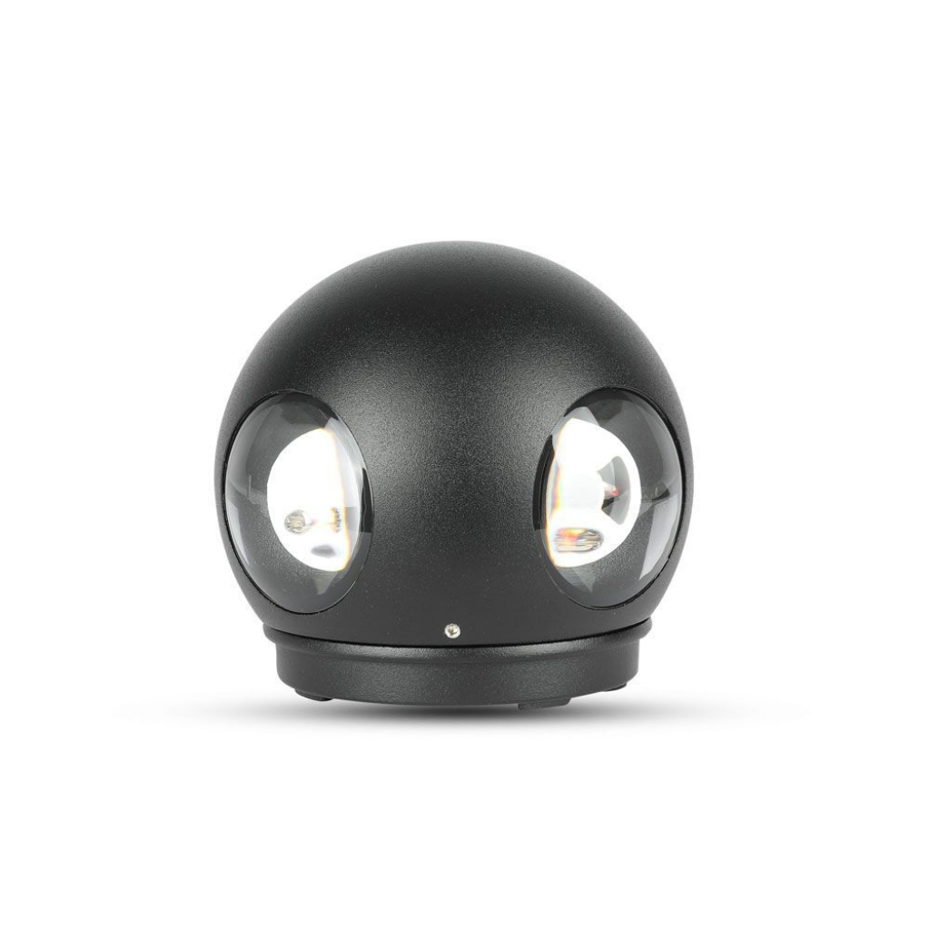 4w Led Wall Light Black Body Round 4000k Ip65