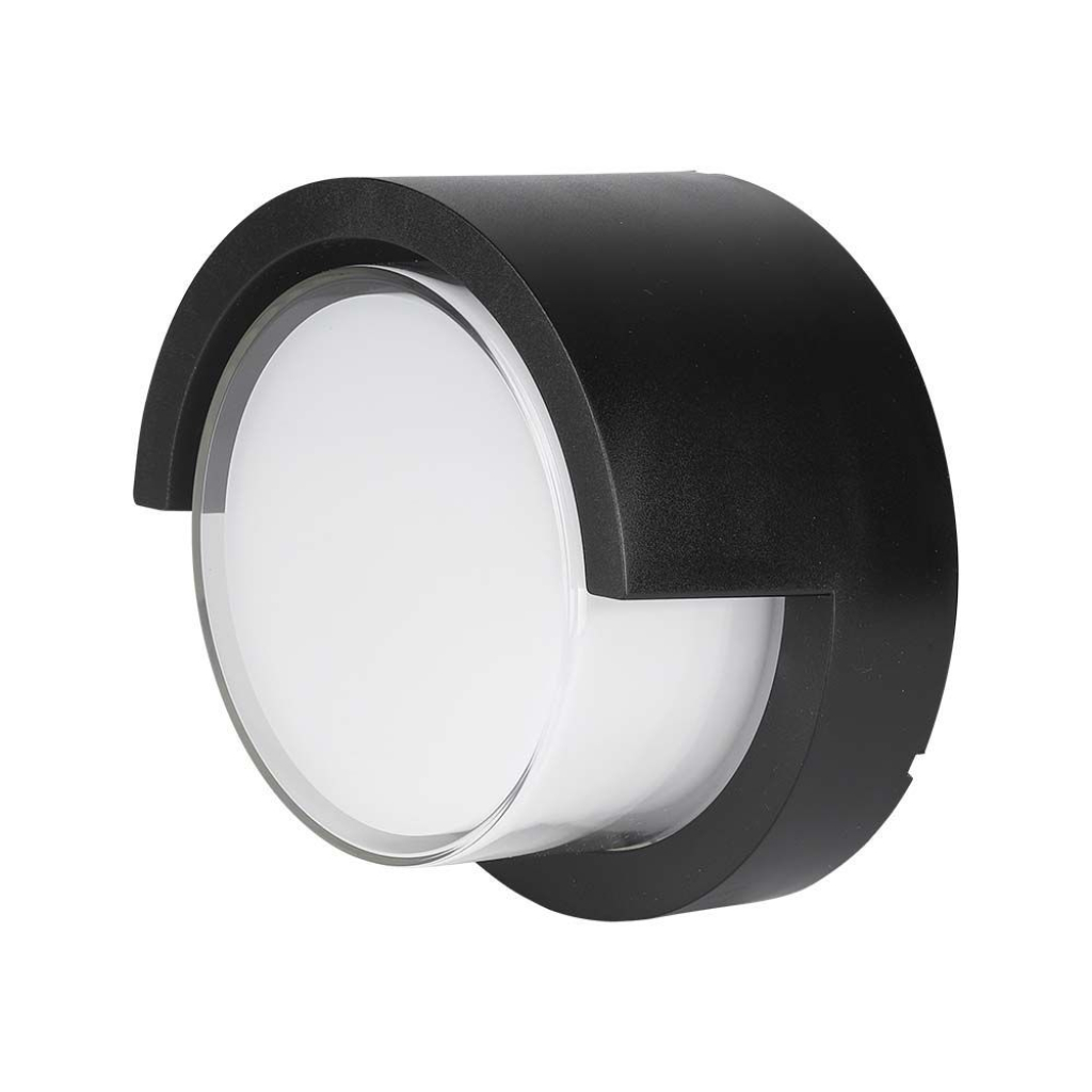 7w Led Wall Light Sami Frame Black Round 3000k
