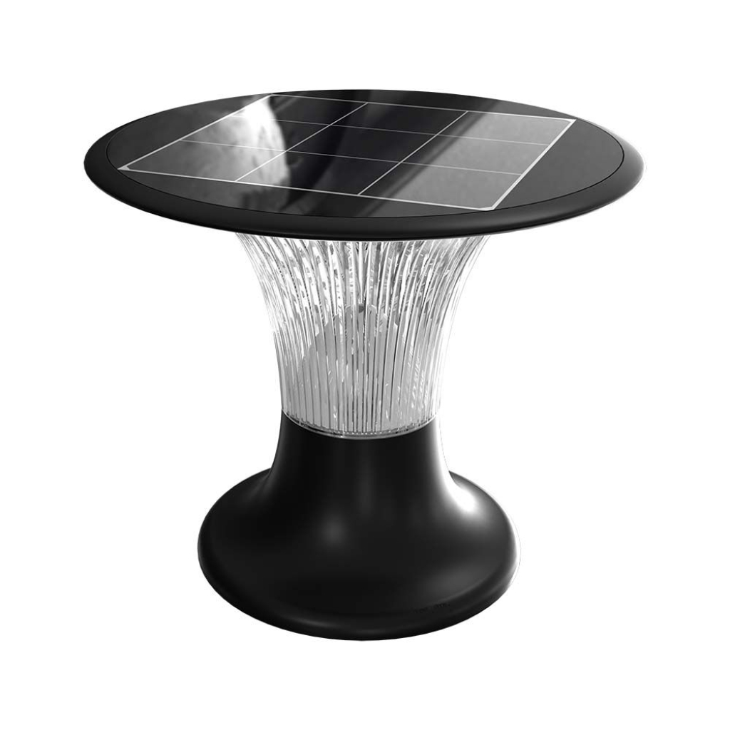 15w Led Solar Pilar Light Diamond Lifepo4 Battery 3.2v 6000ma Cct: 6000k+4000k Black