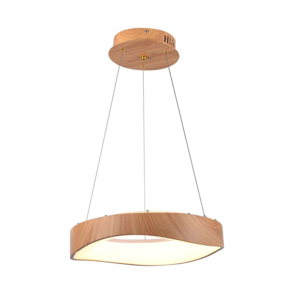 Led Designer Pendant Lampholder Wood Painting+white Body D400
