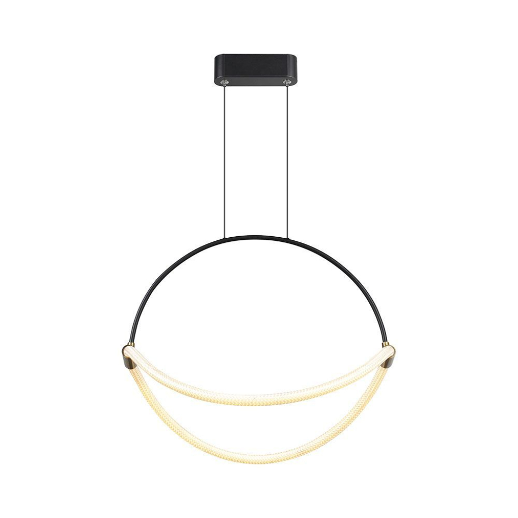 16w Modern Led Pendant Chandelier With An Elegant And Minimalist Design 500x160x1700mm Matt Black Color 4000k