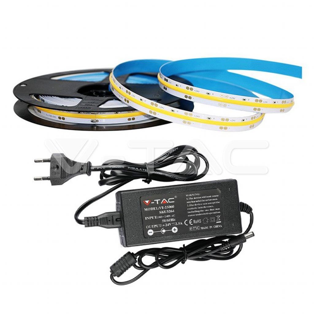 Led Strip Set 512 Cob Ip20 3000k 12w Dc24v 1000 Lm/m (2667 + 3264)