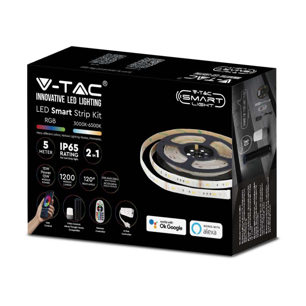 90 Led Strip Set(ip65 Striplight) Compatible With Alexa And Google Home (rgb+3in1)eu Plug
