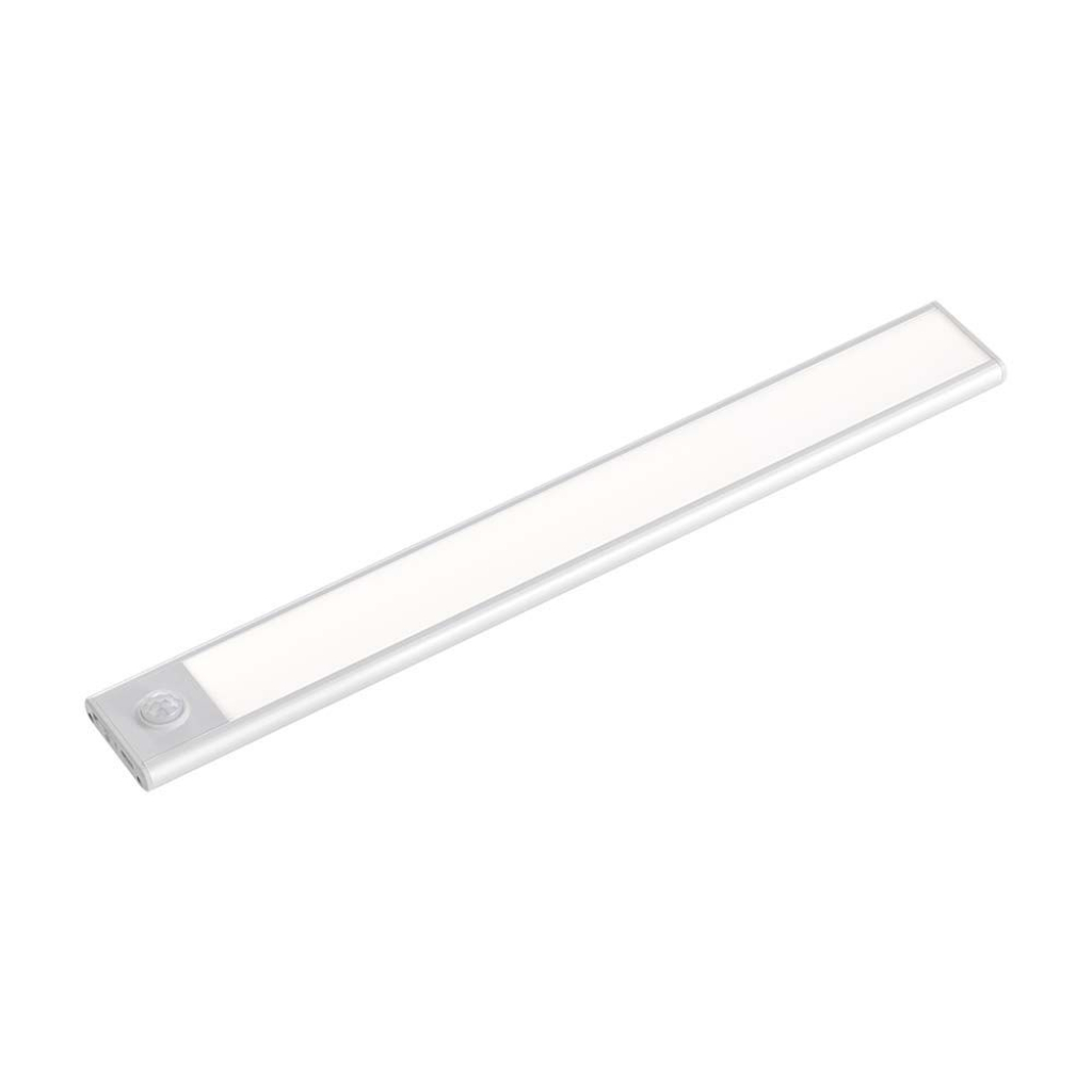 Lampada Led Da Armadio Ricaricabile MicrO-Usb 2,2.5w Sensore Pir Colore Argento 60cm 4000k Ip20