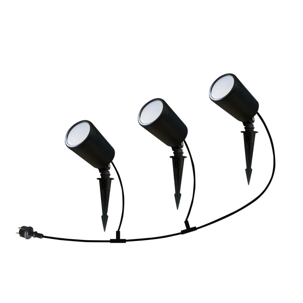Led Spike 3*7w Rgb Black Body Ip65