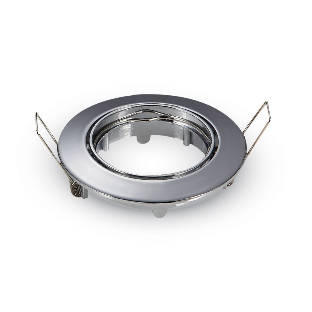 Gu10 Fitting Round Movable Chrome