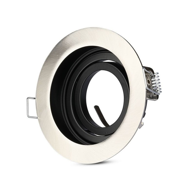 Gu10 Fitting Round Satin Nickel