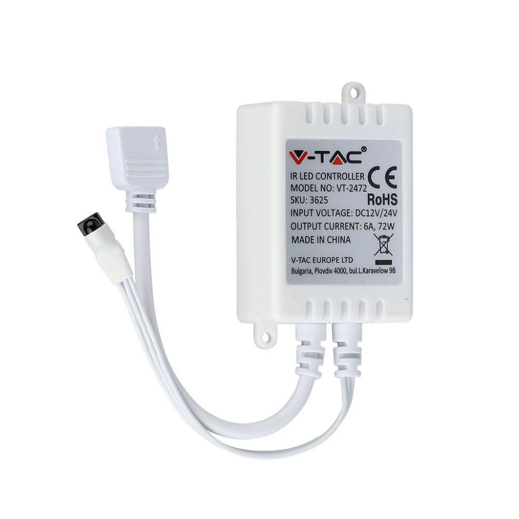 Infrared Controller With Remote Control 24 Buttons Round (rgb Strip Led)