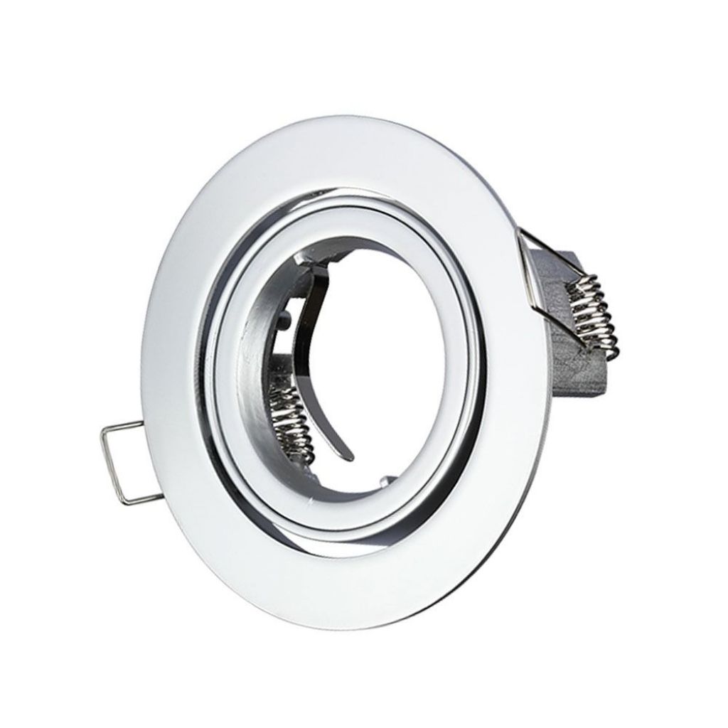 Gu10 Fitting Round Silver Grey