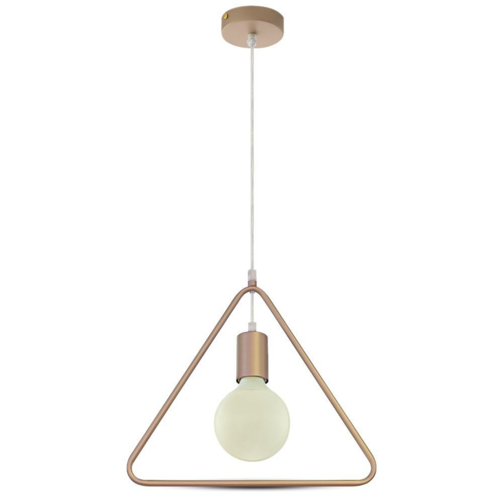 Pendant Light Triangle Champean Gold With Gold Canopy