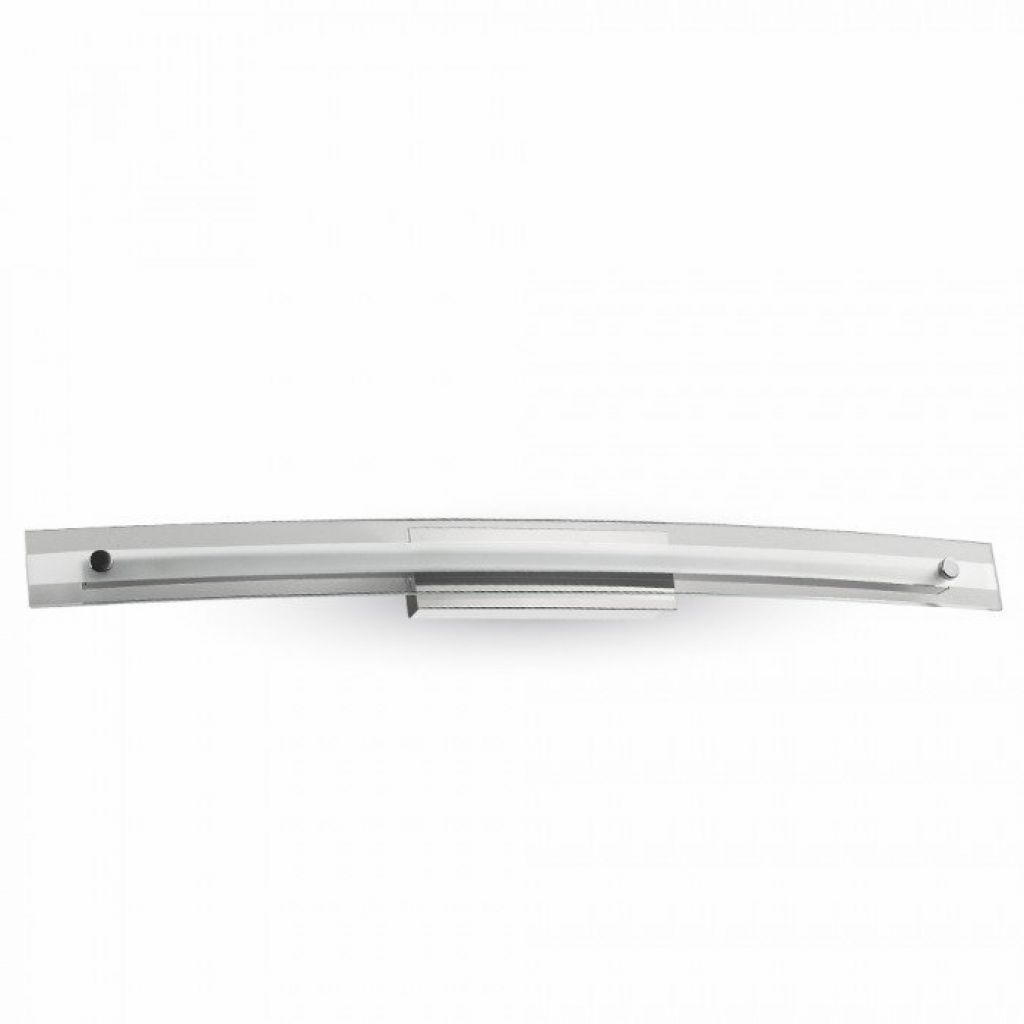 18w Designer Bend Glass Wall Fixture Chrome 4000k D985mm