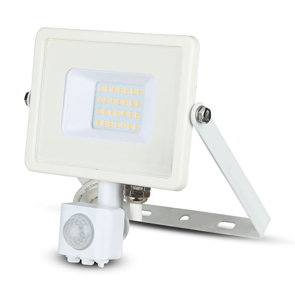 20w Led Sensor Floodlight Samsung Chip Cut Off Function White Body 6400k