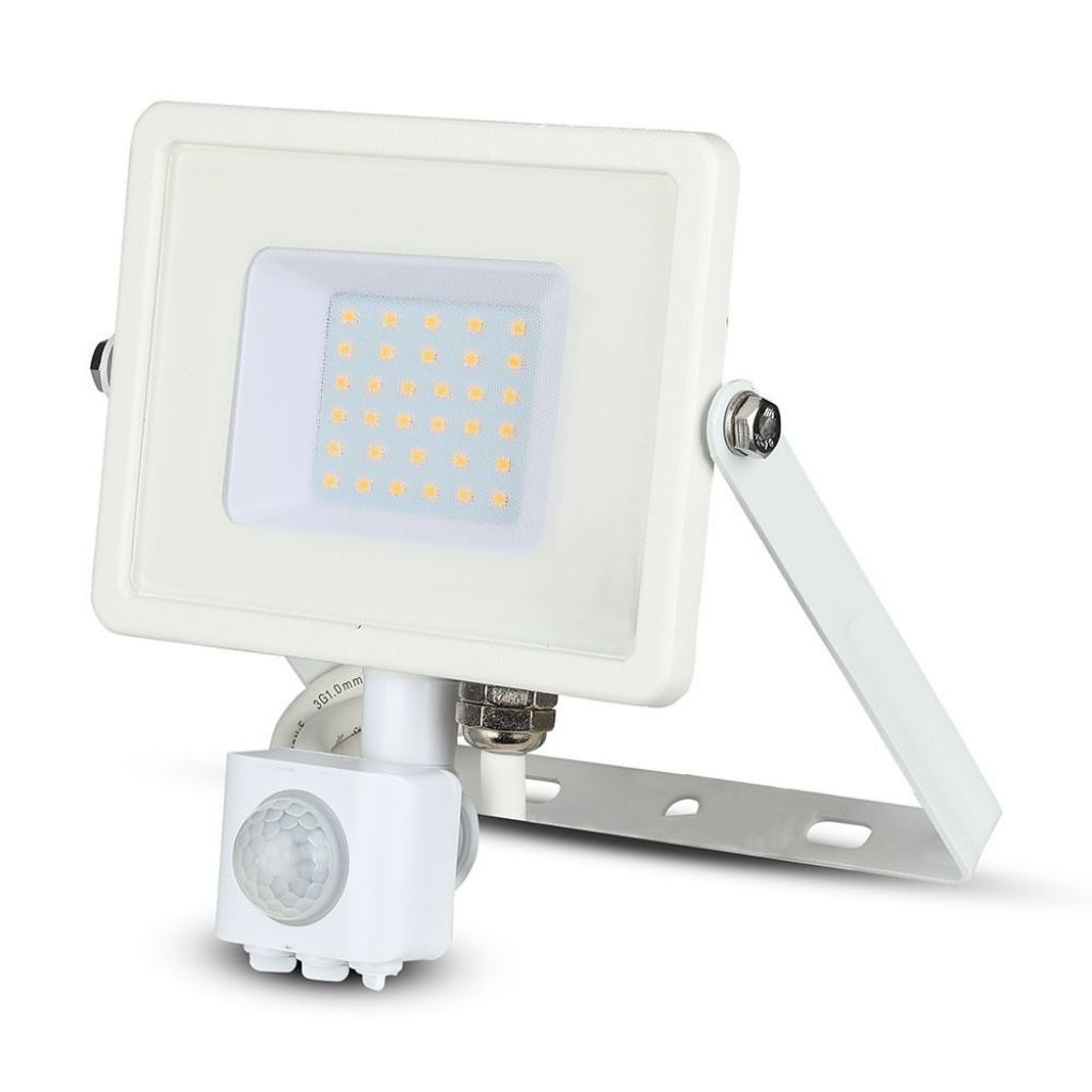 30w Led Sensor Floodlight Samsung Chip Cut Off Function White Body 3000k
