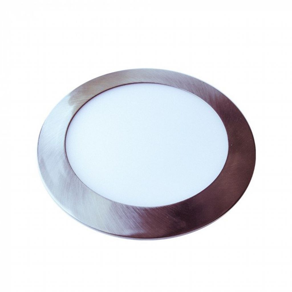 24w Led Slim Panel Light Satin Nickel Round 3000k