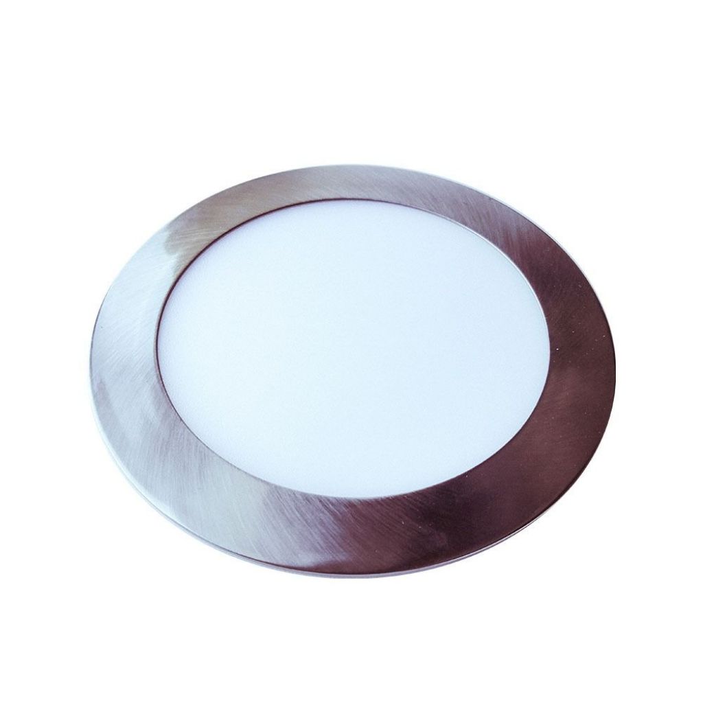 24w Led Slim Panel Light Satin Nickel Round 4000k