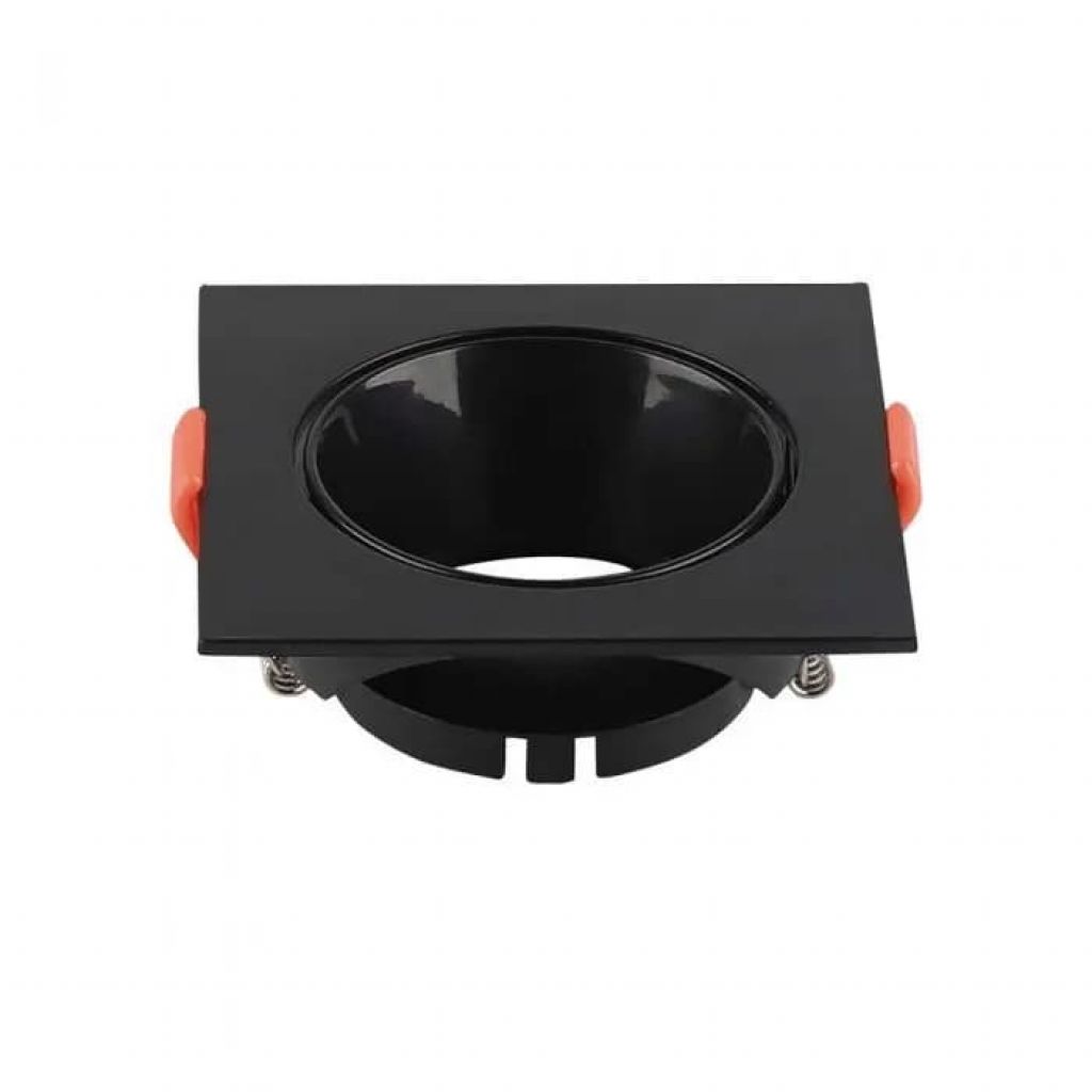 Gu10 Fitting Square Black Frame + Black Reflector