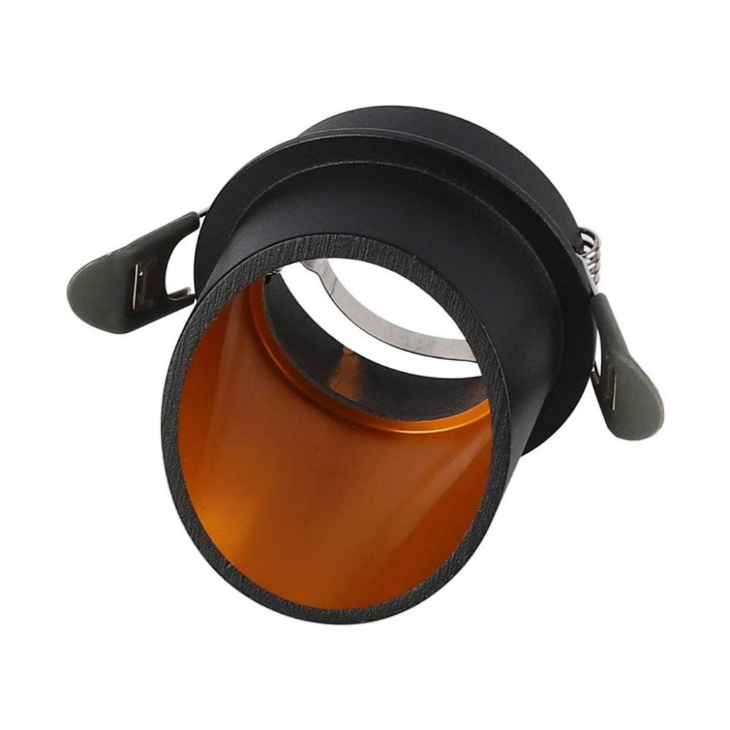 Gu10 Fitting Round Black