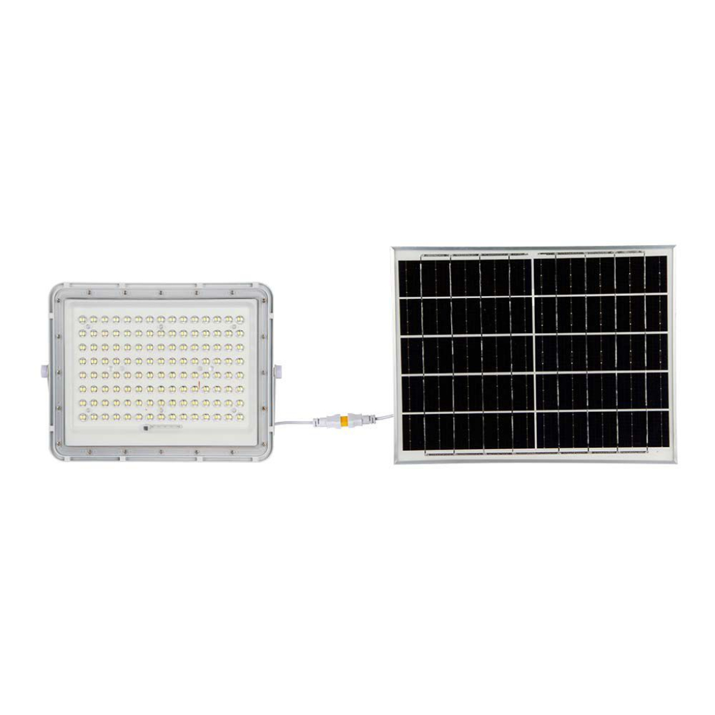 20w Led Solar Floodlight 4000k Replaceable Battery 3m Wire White Body