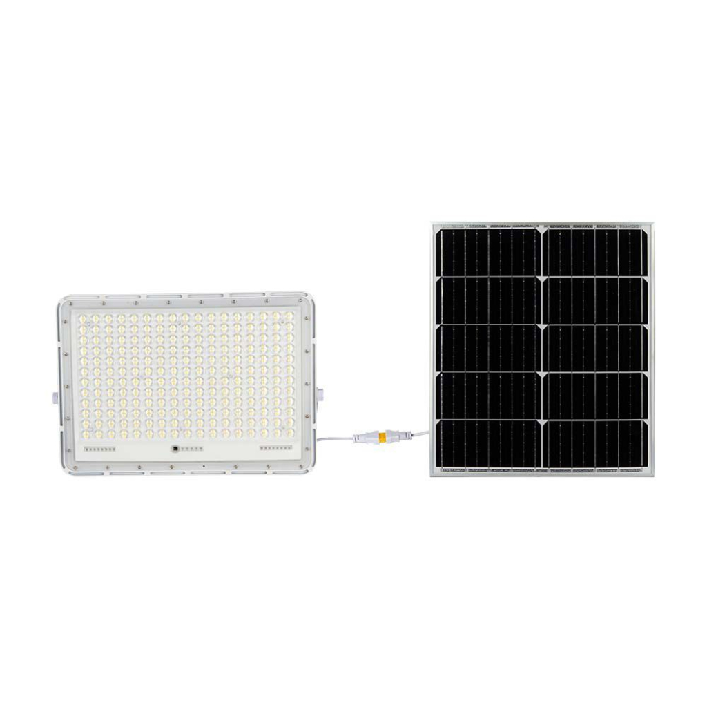 30w Led Solar Floodlight 4000k Replaceable Battery 3m Wire White Body