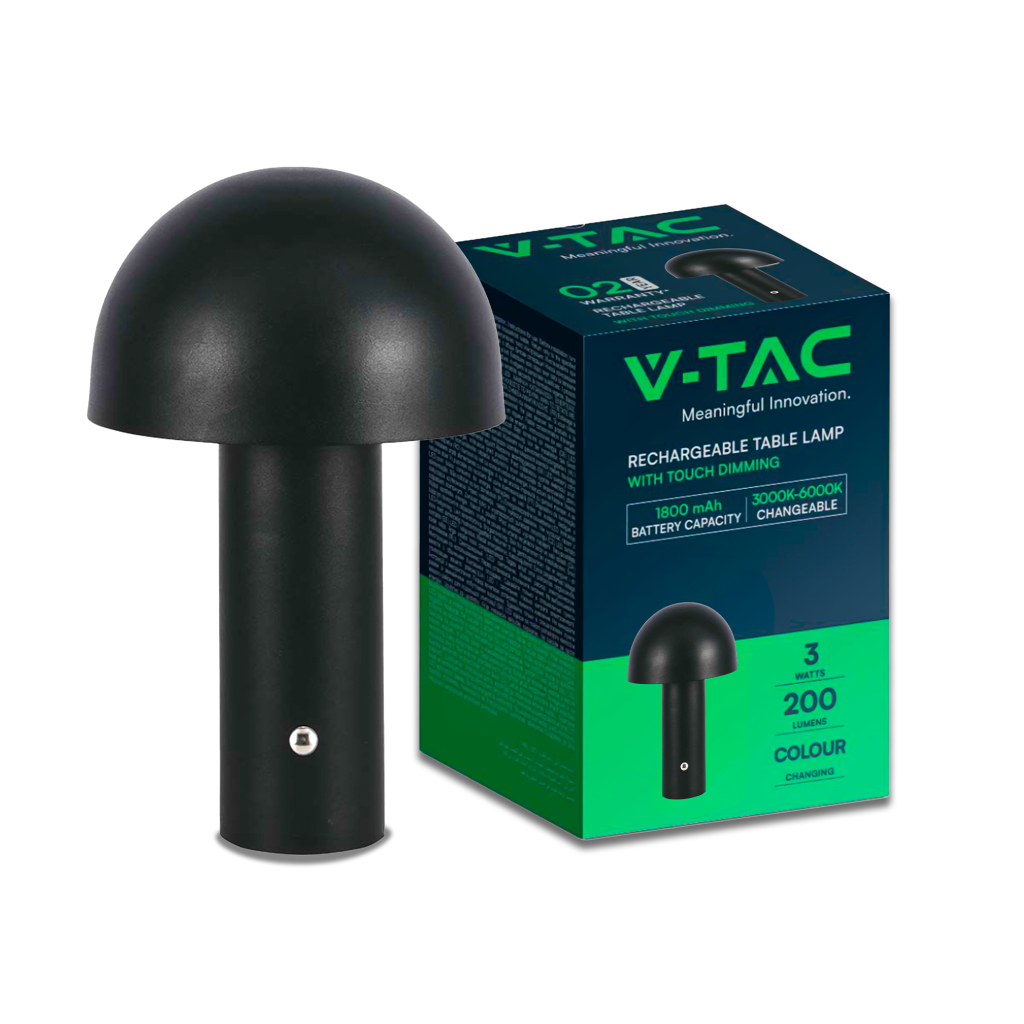 Led Table Lamp 1800mah Battery 150*250 3in1 Black Body