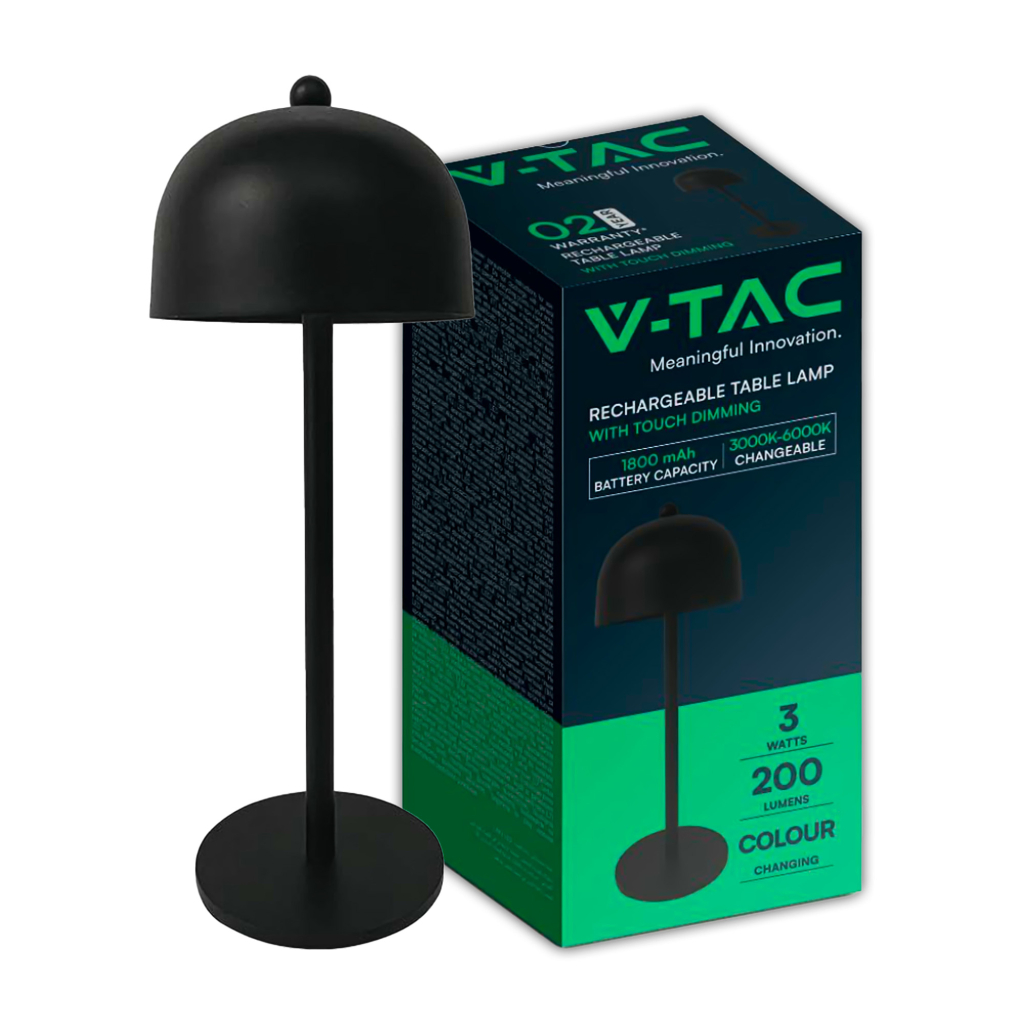 Led Table Lamp 1800mah Battery 115*300 3in1 Black Body