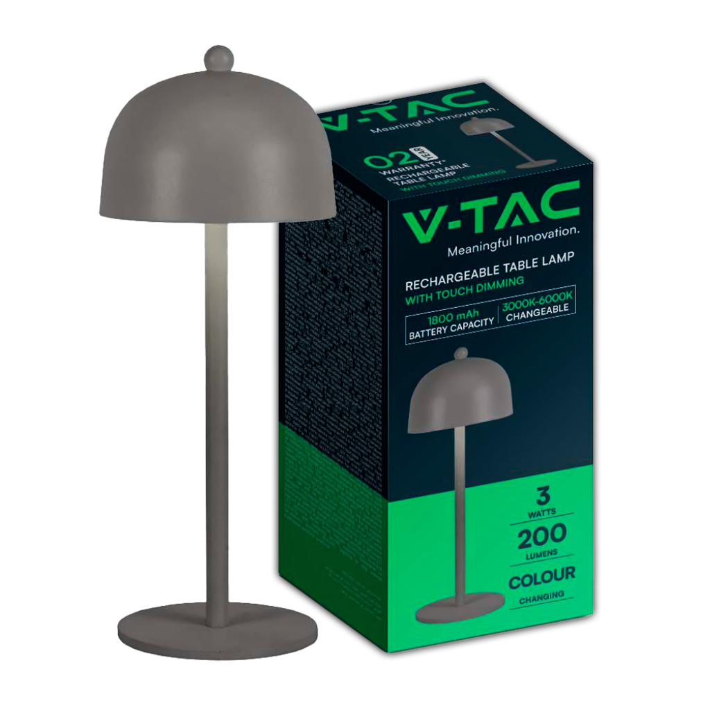 Led Table Lamp 1800mah Battery 115*300 3in1 Grey Body