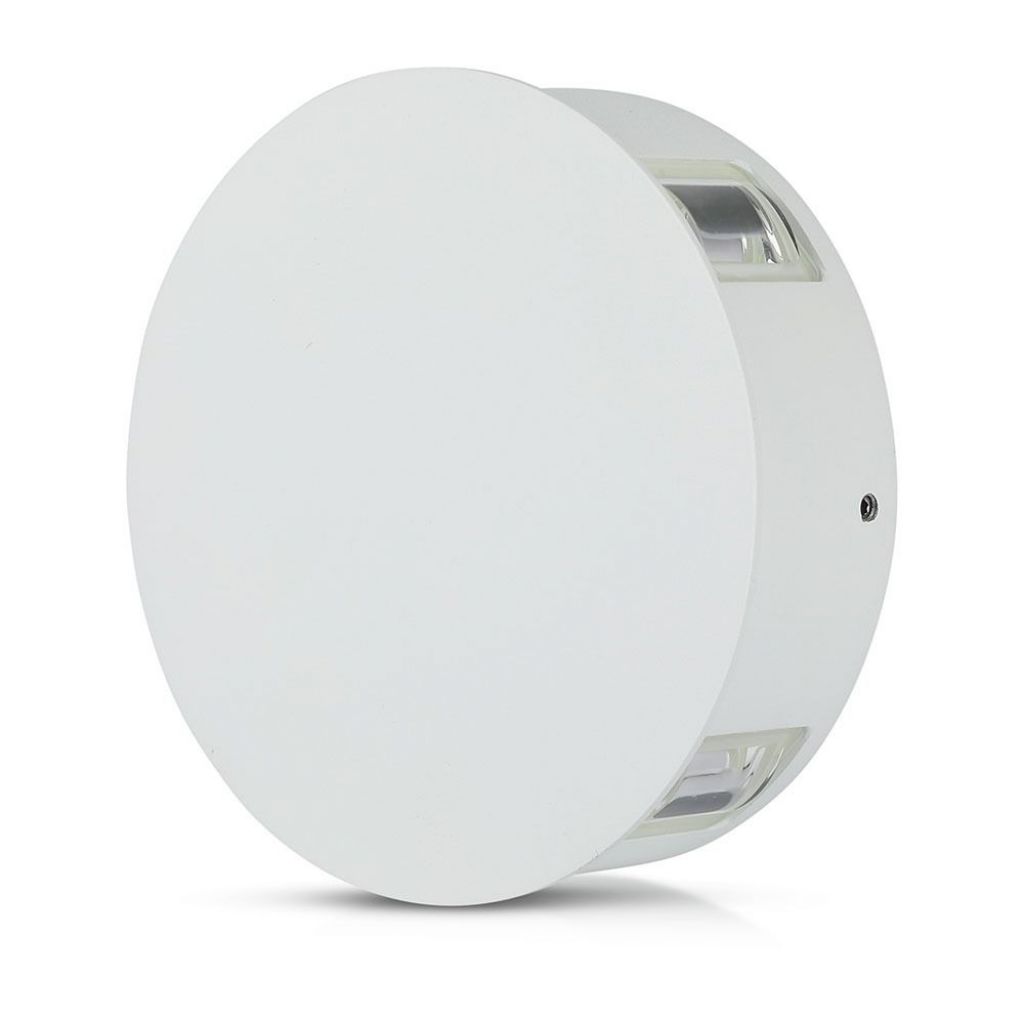 4w Led Wall Light White Body Round 3000k Ip65