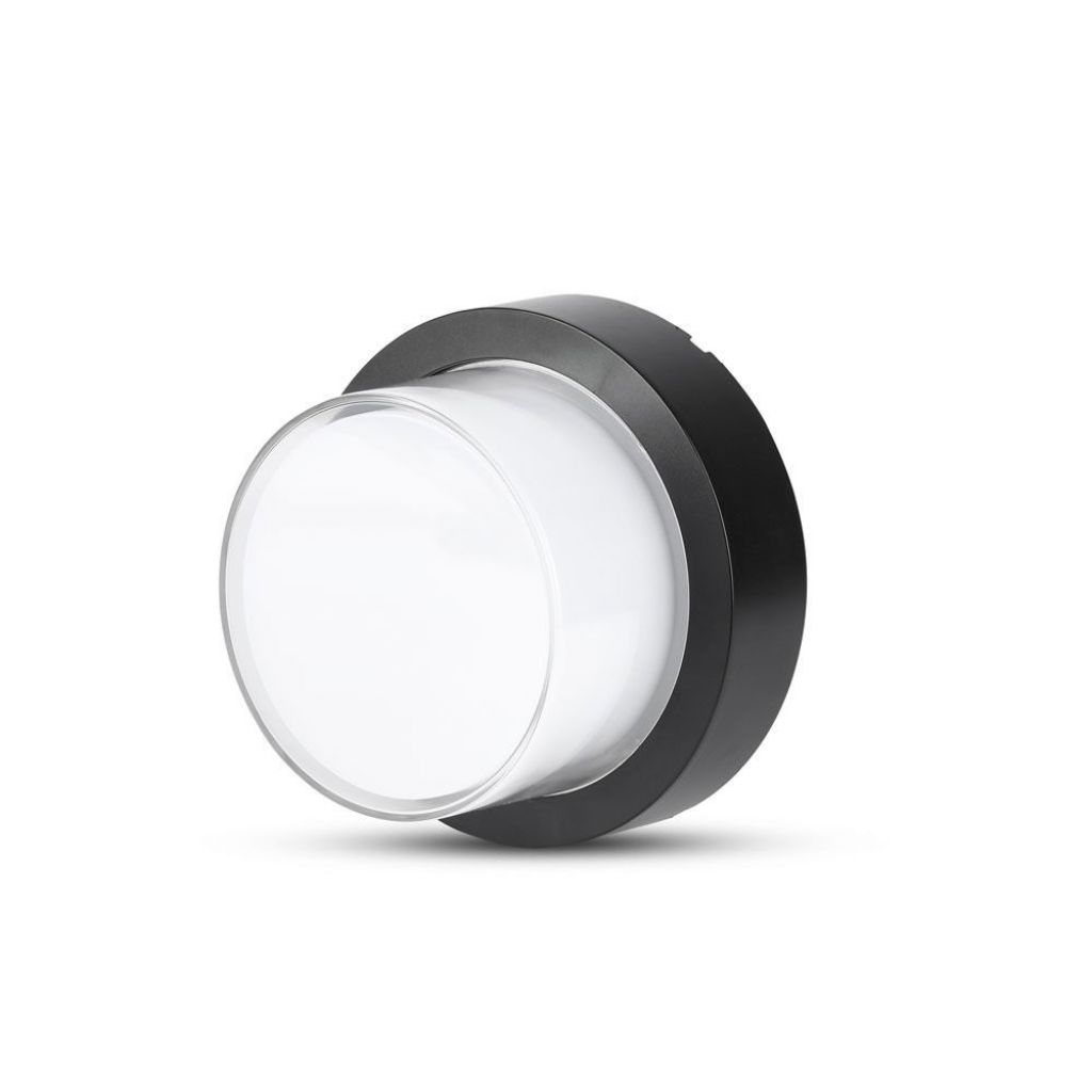 12w Led Wall Light Black Round 3000k
