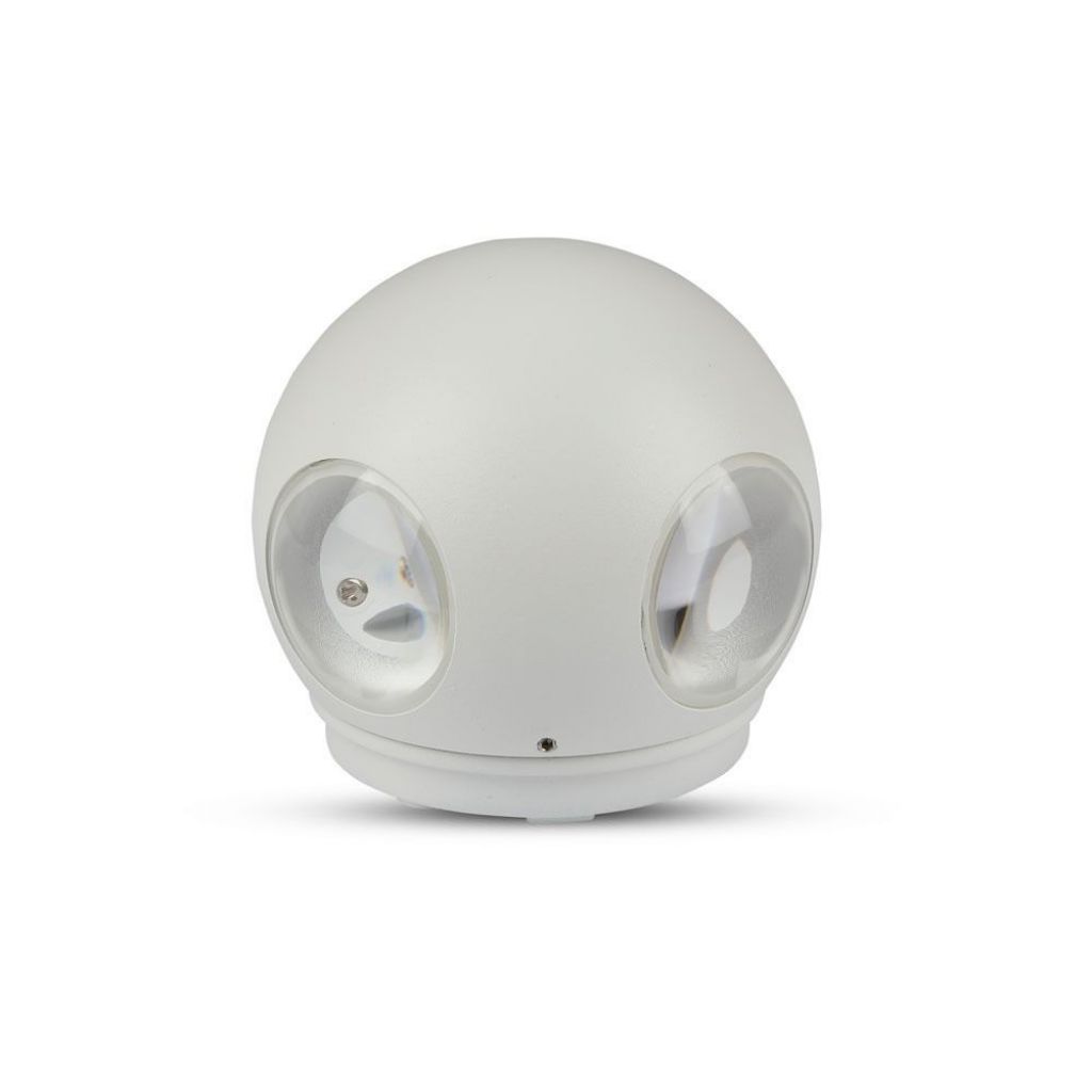 4w Led Wall Light White Body Round 4000k Ip65
